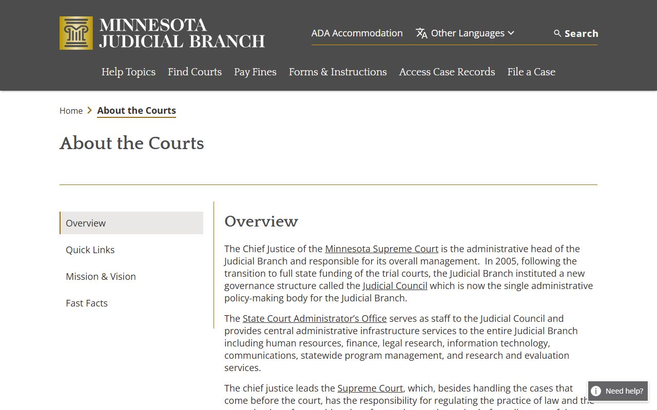 Minnesota court hierarchy page