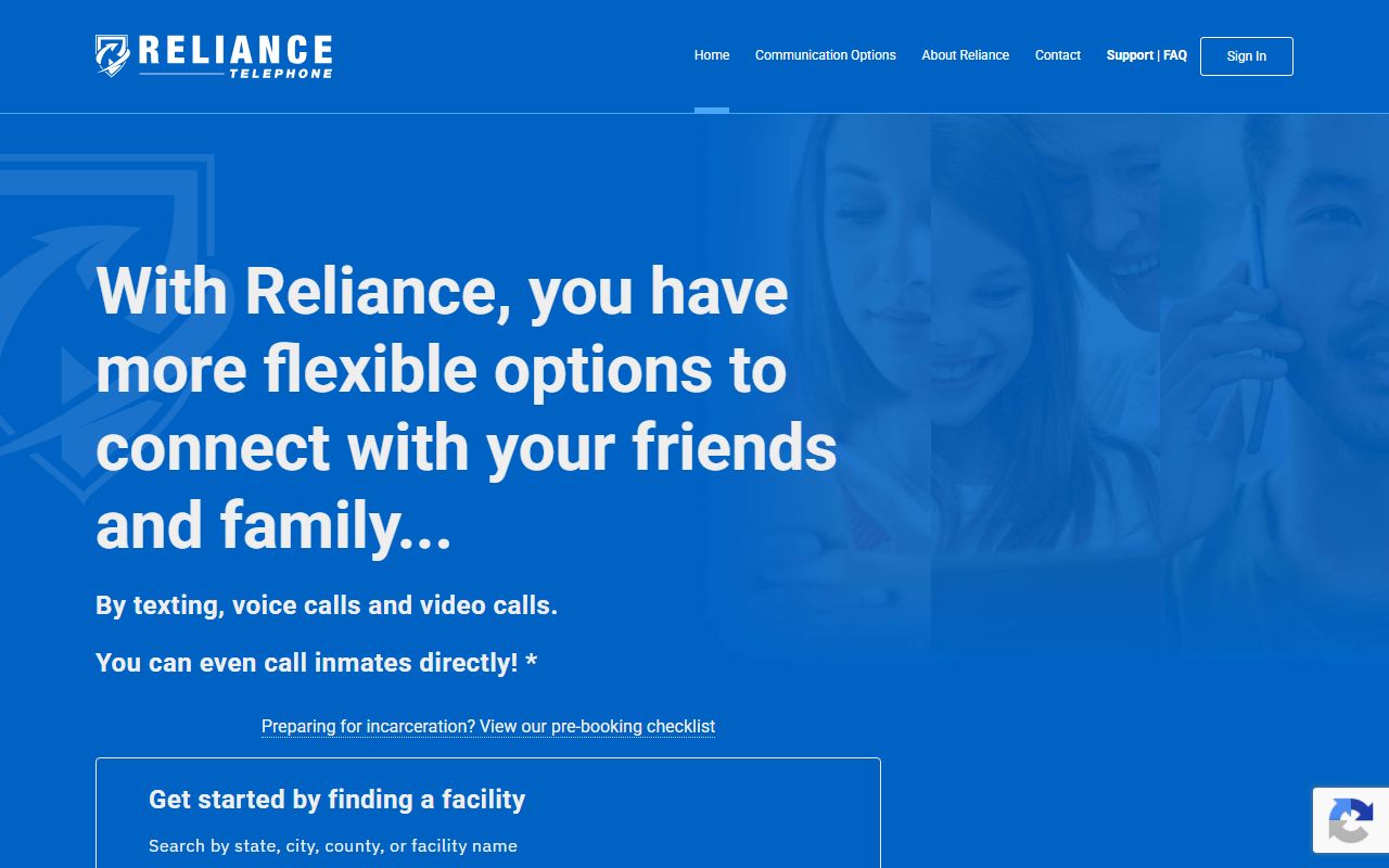Reliance Telephone service page