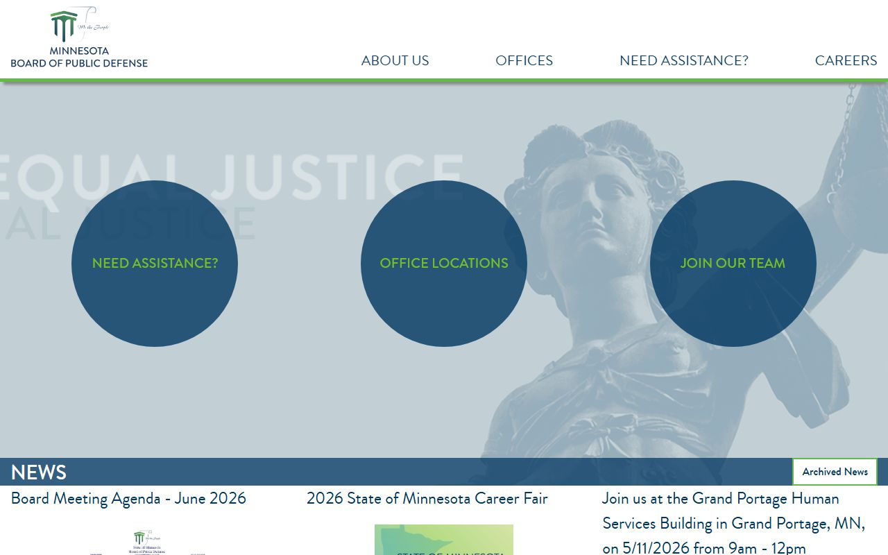 Minnesota Board of Public Defense page